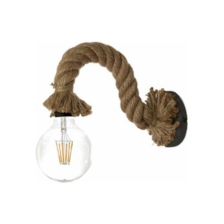 Wall Light With Rope E27 Black 43367