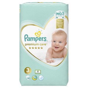 PAMPERS Premium care πάνα για μωρά N3 6-10kg 60τεμ