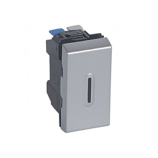 Mosaic Switch A/R With Indication 1 Gang Aluminium