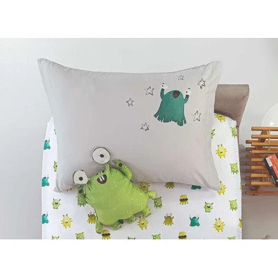 Διακοσμητική Μαξιλαροθήκη Monsters Lime 50x70 Sain