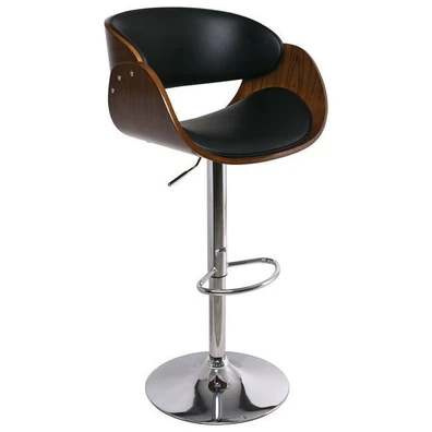 Bar Stool Walnut/ Pu Black 58x51x62/92-83/113cm ΖW