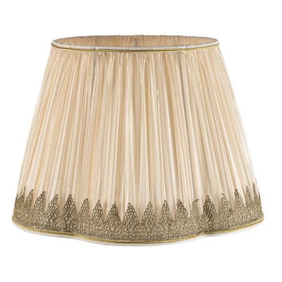 Lampshade E27 (25-40d-28h) Pleated Beige With Gold