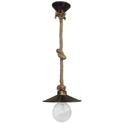 Pendant Light E27 With Rope And Knot Bronze Lp-150