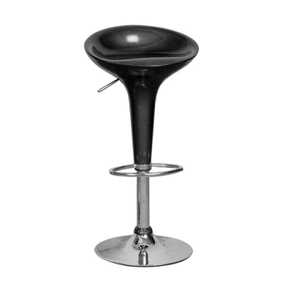 Disco Σκαμπό Bar, Βάση Χρώμιο, abs Μαύρο, Ρυθμιζόμ