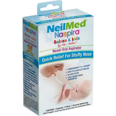 NASPIRA NeilMed Babies & Kids Ρινικός Αναρροφητήρας Για Βρέφη & Παιδιά 1 Αποφρακτήρας 7 Φίλτρα & Θήκη Μεταφοράς