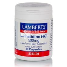 Lamberts L-HISTIDINE 500 mg - Αύξηση γαστρικής οξύτητας, 30 caps