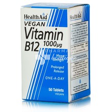Health Aid Vitamin B12 - Cyanocobalamin 1000μg, 50 P. R. tabs
