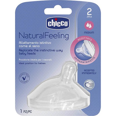 Chicco Natural Feeling Θηλή Σιλικόνης Μέτριας Ροής 2m+ 1 Τεμάχιο 08102310