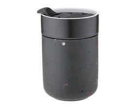 Ladelle Θερμομονωτική Κούπα Με Καπάκι 260ml Κεραμική Ανθρακί Eco Brew