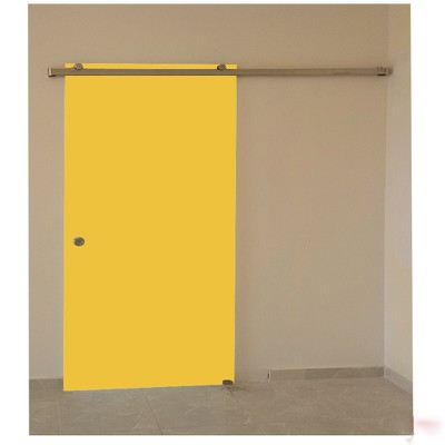 Συρόμενη γυάλινη πόρτα 10mm securit 80Χ210 κίτρινη