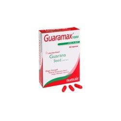 Health Aid Guaramax 1000mg Nutritional Supplement For Stimulation & Rejuvenation 30 capsules