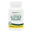Natures Plus Biotin & Folate - Βιοτίνη & Φυλλικό Οξύ, 30 tabs