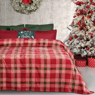 Das Home Κουβερτα Fleece 220χ240 1361 Green, red