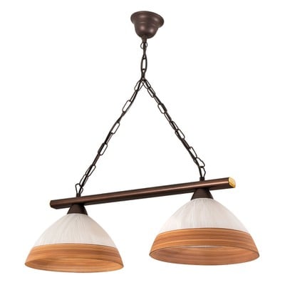 Pendant Light With Metal Brown Ringdove Bar 2Xε27 