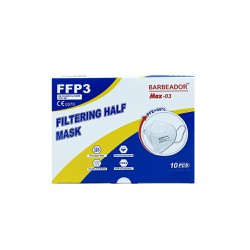 Barbeador Max-03 Filtering Half Mask FFP3 Μάσκα Χρήσεων Ενηλίκων Λευκό 10 τεμάχια 