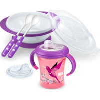 Nuk Esslern Set Learn to Eat 6m+ Girl - Σετ Εκμάθη