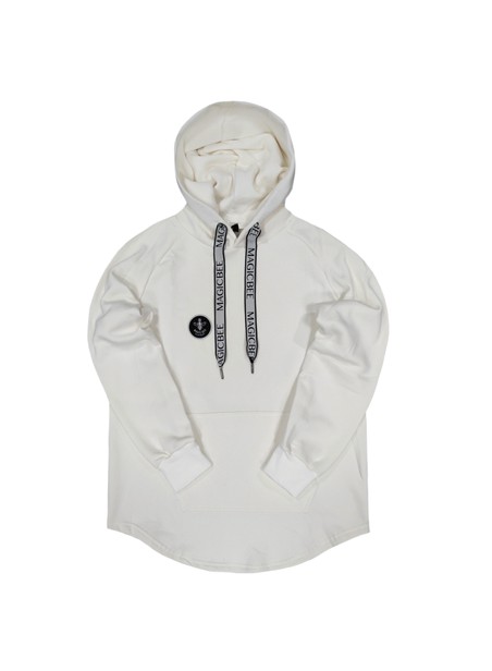 Magic bee logo cord hoodie - off white