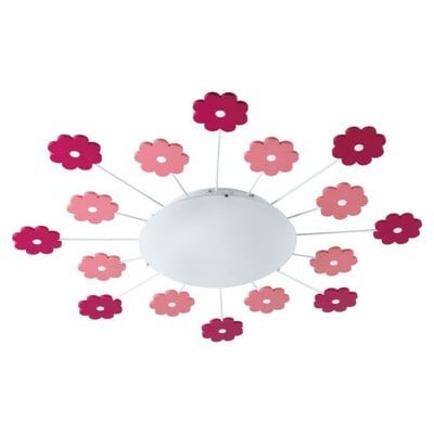 Kids Wall Light Viki With Pink Flowers Pattern 1Xe