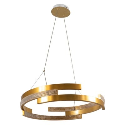 Pendant Light Led With Golden Crescents & Strass L