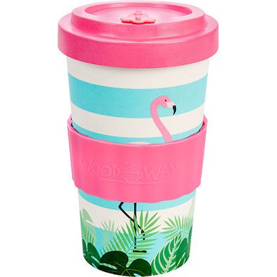 WOODWAY BAMBOO CUP FLAMINGO PINK 500ML