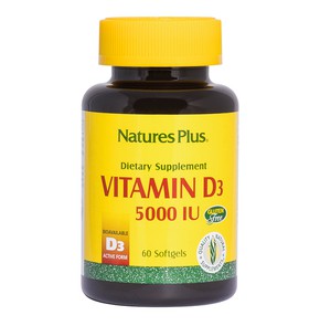 Nature's Plus Vitamin D3 5000iu, 90 Mαλακές Κάψουλ