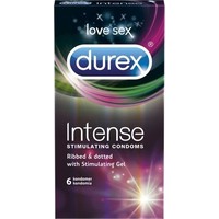 Durex Intense 6τμχ - Προφυλακτικά Με Κουκίδες, Ραβδώσεις & Διεγερτικό Τζελ