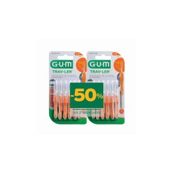 Gum Trav-Ler Promo (-50% Στο 2ο Προϊόν) Μεσοδόντια Βουρτσάκια 1412 0.9mm Πορτοκαλί 2x6 τεμάχια 