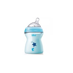 Chicco Natural Feeling Plastic Baby Bottle  Moderate Flow For 2m+ With Silicone Thimble  250ml