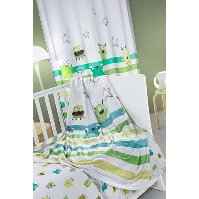 Κουβέρτα Bebe Ultrasoft Monsters Lime 110x140 Sain