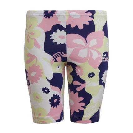 adidas kids allover flower print cycling shorts (H