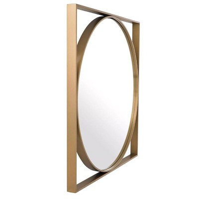 Wall mirror Φ70/Φ80/Φ90 with gold metal frame