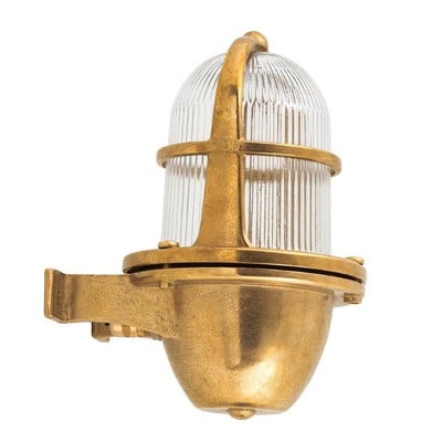 Brass Wall Light Antique Height:18cm Ε27 Ip64 Up/D