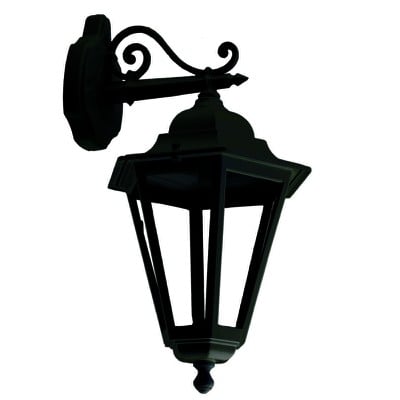 Aluminium Wall Light Lantern Black Height:51cm Ε27