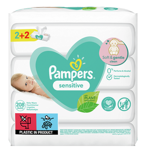 2+2 ΔΩΡΟ! Pampers Sensitive Wipes Μωρομάντηλα, 4x5