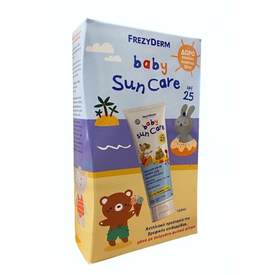 FREZYDERM Baby Sun Care SPF25 Αντηλιακό Βρεφικό Γαλάκτωμα Προσώπου & Σώματος Με Φυσικά Φίλτρα 100ml + Δώρο 50ml
