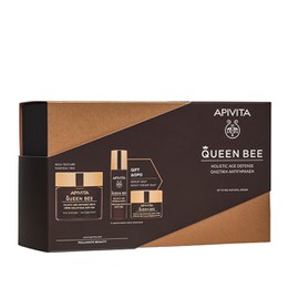 Apivita Σετ Queen Bee Rich Texture, Αντιγηραντική Κρέμα Ημέρας Πλούσιας Υφής - 50ml & Δώρο Ορός - 10ml & Kρέμα Νύχτας - 15ml