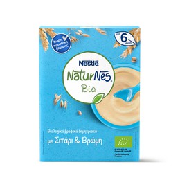 Nestle Naturnes Bio Βιολογικά Δημητριακά με Σιτάρι & Βρώμη 6m+, 200gr