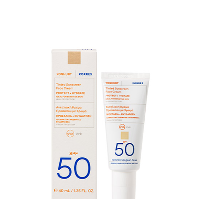 KORRES Yogurt Tinted Sunscreen Face Cream Αντηλιακή Κρέμα Προσώπου Με Χρώμα SPF50 Για Προστασία & Ενυδάτωση 40ml
