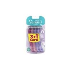 Gillette Promo (3+1 Gift) Venus 3 Colors Women's Disposable Razors With Moving Head For Deep Shaving 4 pcs
