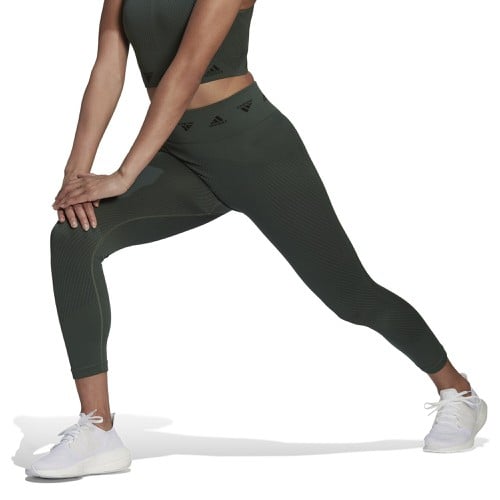 adidas Women's Plus Size Yellow Aeroknit 7/8 High-Rise Leggings