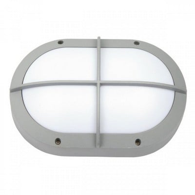 Wall Light E27 15W Oval Aluminum Silver