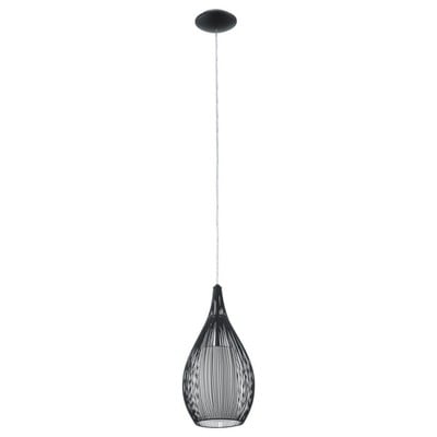 Pendant Light Razoni Black With Satin White Glass 