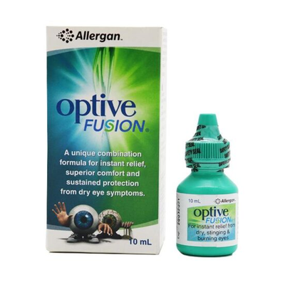 ALLERGAN Optive Fusion Οφθαλμικές Σταγόνες Για Τα Συμπτώματα Της Ξηροφθαλμίας 10ml