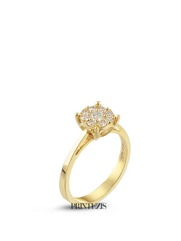 Δαχτυλίδι Χρυσό Κ18 με Διαμάντια
