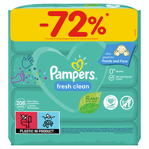 PAMPERS Fresh Clean Μωρομάντηλα 4x52τεμ ΕΙΔΙΚΗ ΤΙΜ