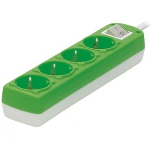 Socket Outlet 4-Way Cable 1.5m Green