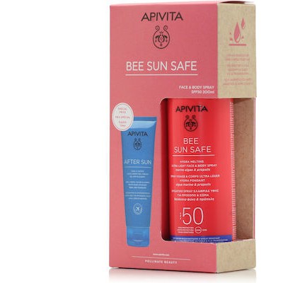 APIVITA  Bee Sun Safe Face & Body Spray SPF50 Ενυδατικό Σπρέι Ελαφριάς Υφής Για Πρόσωπο & Σώμα 200ml & Δώρο After Sun Face & Body Gel-Cream Δροσιστική & Καταπραϋντική Κρέμα Gel Για Πρόσωπο & Σώμα 100ml