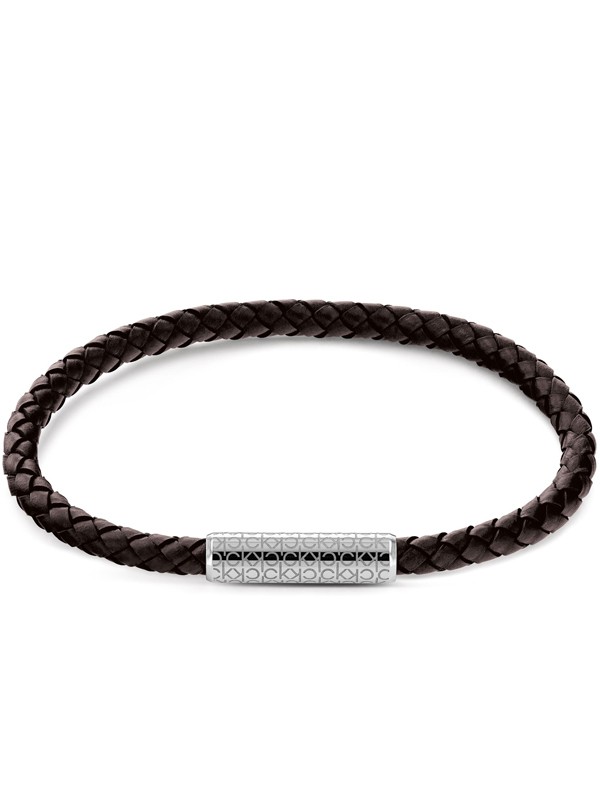 Braided Leather and Stainless Steel Bracelet
