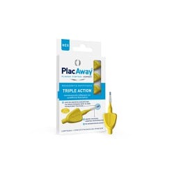 Plac Away Triple Action Μεσοδόντια Βουρτσάκια 0.7mm ISO 4 Κίτρινα 6 τεμάχια