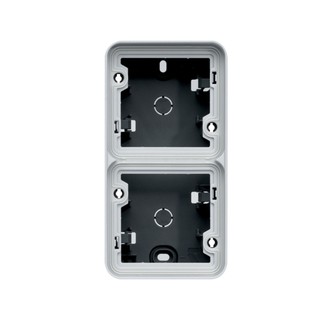Cubyko ΙΡ55 Wall Mounted Double Box Vertical Gray 